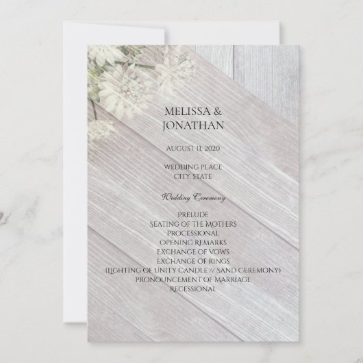 Rustikale Hochzeitsfeier V3 Einladung (Vorderseite)