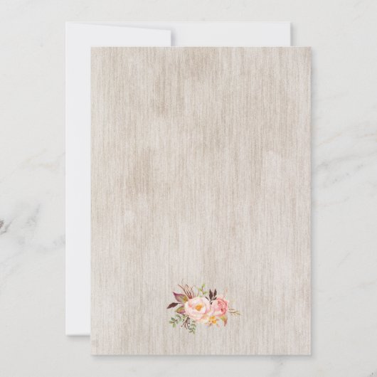 Rustikale Hochzeitsfeier/Wasserfarbe bg-2 Einladung (Rückseite)