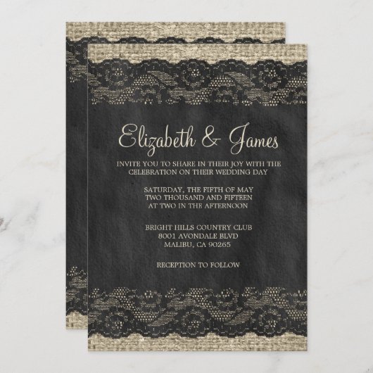 Rustikale Hochzeitsfeiern Einladung (Vorne/Hinten)