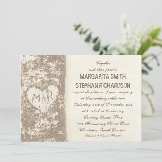 Rustikale Hochzeitsfeiern Einladung (Stehend Vorderseite)