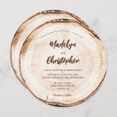 Rustikale Hochzeitshandschrift für Holzschnitt Einladung (Vorne/Hinten)