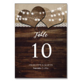 Rustikale Hochzeitsheizung aus Holz Tischnummer (Rückseite)