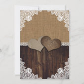 Rustikale Hochzeitshilfen aus Holz Einladung (Rückseite)