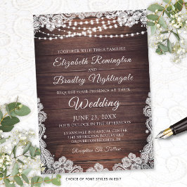 Rustikale Hochzeitshilfen aus Holz Einladung