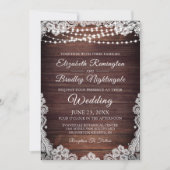 Rustikale Hochzeitshilfen aus Holz Einladung (Vorderseite)