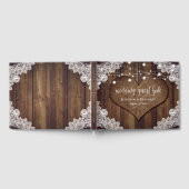 Rustikale Hochzeitshilfen aus Holz Gästebuch (Voll)