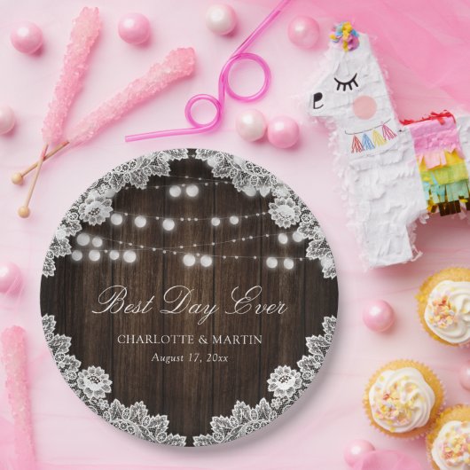 Rustikale Hochzeitshilfen aus Holz Pappteller (Party)