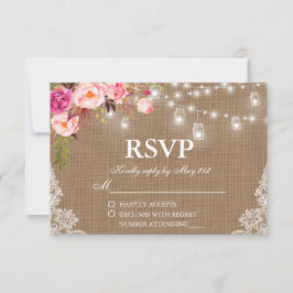Rustikale Hochzeitshöhe RSVP Karte