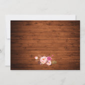 Rustikale Hochzeitsholz Rosa Blumenleuchten dank Dankeskarte (Rückseite)