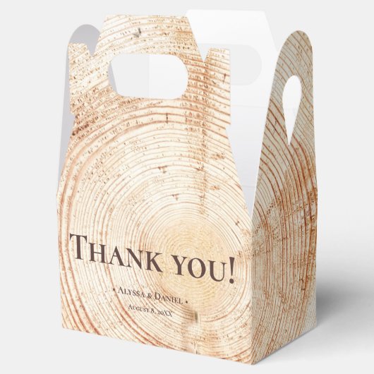 Rustikale Hochzeitsholzbärchen mit Textur Custom Geschenkschachtel (Geöffnet)