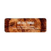 Rustikale Hochzeitsholzbaum-Rücksendeadresse (Vorne)