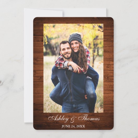 Rustikale Hochzeitsholzlichter laden PBR ein Einladung (Rückseite)