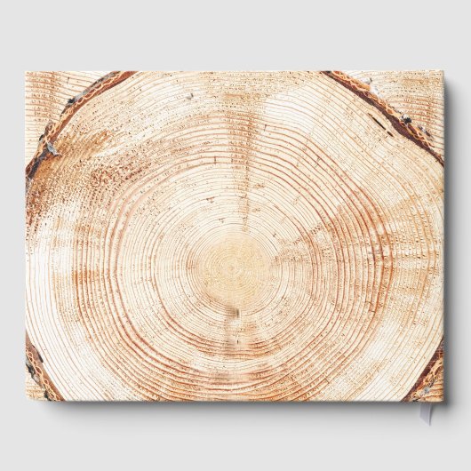 Rustikale Hochzeitsholzmehlbaumrinde Gästebuch (Rückseite)