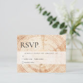 Rustikale Hochzeitsholzmücke RSVP Karte (Stehend Vorderseite)