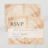 Rustikale Hochzeitsholzmücke RSVP Karte (Vorne/Hinten)