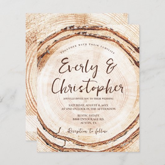 Rustikale Hochzeitsholzschnitte individuell einste (Vorne/Hinten)