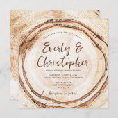 Rustikale Hochzeitsholzschnitte individuell einste Einladung (Vorne/Hinten)