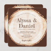 Rustikale Hochzeitsholztextur Einladung (Vorne/Hinten)