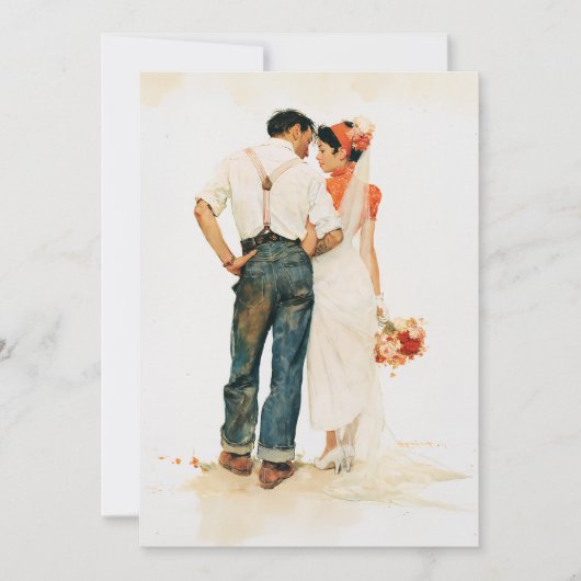 Rustikale Hochzeitsillustration im Romantik-Stil (Vorderseite)