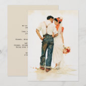 Rustikale Hochzeitsillustration im Romantik-Stil (Vorne/Hinten)