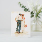 Rustikale Hochzeitsillustration im Romantik-Stil Postkarte (Stehend Vorderseite)