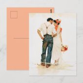 Rustikale Hochzeitsillustration im Romantik-Stil Postkarte (Vorne/Hinten)