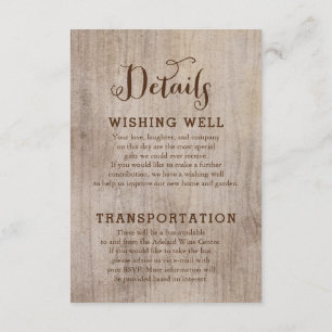 Rustikale Hochzeitsinformationskarten Einladung