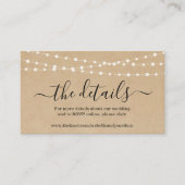 Rustikale Hochzeitskarte Begleitkarte (Vorderseite)