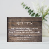 Rustikale Hochzeitskarte Begleitkarte (Stehend Vorderseite)