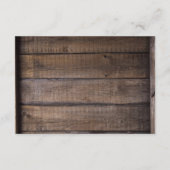 Rustikale Hochzeitskarte Begleitkarte (Rückseite)