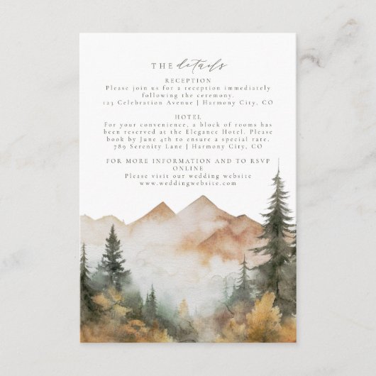 Rustikale Hochzeitskarte Begleitkarte (Vorderseite)