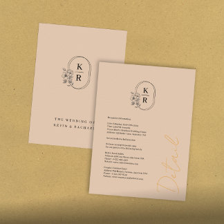 Rustikale Hochzeitskarte Begleitkarte