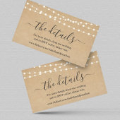 Rustikale Hochzeitskarte Begleitkarte