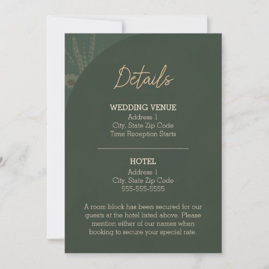 Rustikale Hochzeitskarte Brown Einladung (Vorderseite)