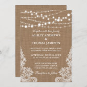 Rustikale Hochzeitskarte Einladung (Vorne/Hinten)