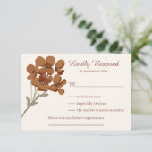 Rustikale Hochzeitskarte für einfache Herbst-Wildb Einladung (Stehend Vorderseite)
