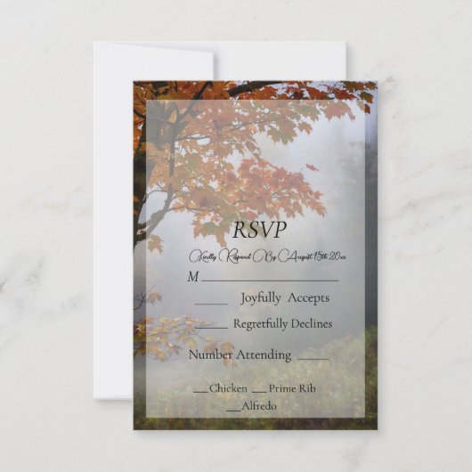 Rustikale Hochzeitskarte für Herbst RSVP Karte (Vorderseite)