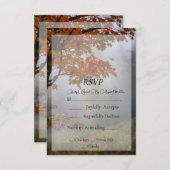 Rustikale Hochzeitskarte für Herbst RSVP Karte (Vorne/Hinten)