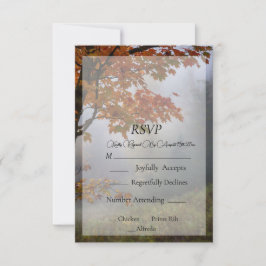 Rustikale Hochzeitskarte für Herbst RSVP Karte