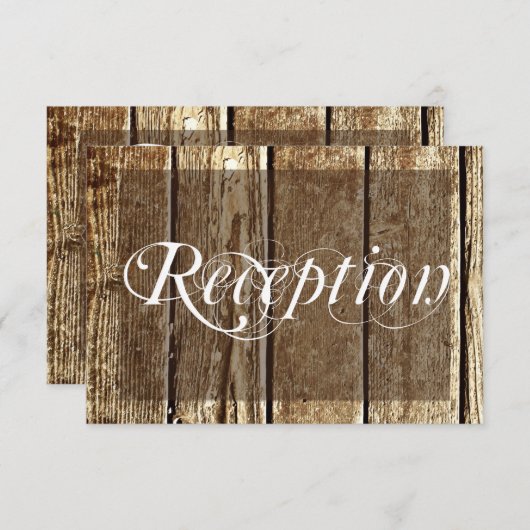 Rustikale Hochzeitskarte für Holzhütten Begleitkarte (Vorne/Hinten)
