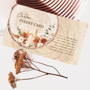 Rustikale Hochzeitskarte für Holzschnitt Begleitkarte