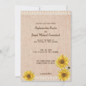 Rustikale Hochzeitskarte für Lace & Burlap Sonnenb Einladung (Vorderseite)