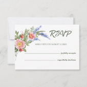 Rustikale Hochzeitskarte für Lavendel und Wildblum RSVP Karte (Vorderseite)
