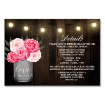 Rustikale Hochzeitskarte für Peony