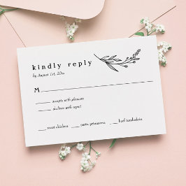 Rustikale Hochzeitskarte für Wildblume RSVP Karte
