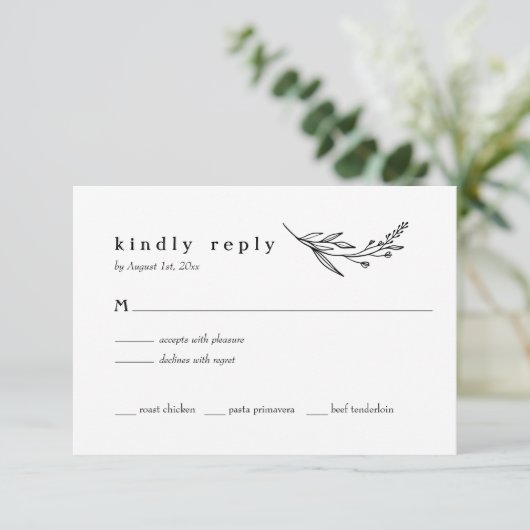Rustikale Hochzeitskarte für Wildblume RSVP Karte (Stehend Vorderseite)
