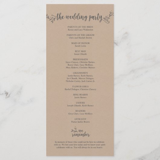 Rustikale Hochzeitskarte im kraftvollen Hintergrun Programm (Rückseite)