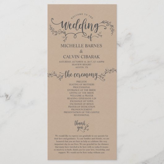 Rustikale Hochzeitskarte im kraftvollen Hintergrun Programm (Vorderseite)