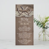 rustikale Hochzeitskarte Menükarte (Stehend Vorderseite)