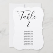 Rustikale Hochzeitskarte mit Tischnummer der Gäste (Rückseite)